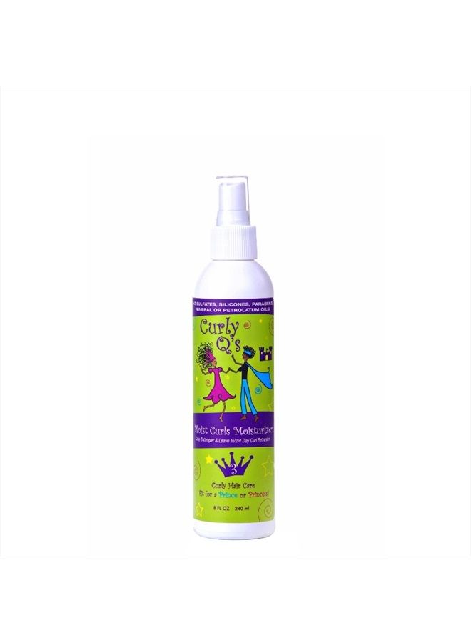 CURLS Curly Q's Kids Moist Curls Detangler & Daily Curl Moisturizer - For Children With All Curl Types - Comb Hair With Ease - Helps With Curl Formation - Wet Or Dry Hair - 8 Oz