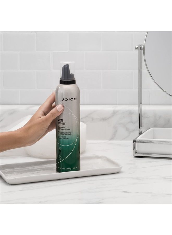 JoiWhip Firm Hold Designing Foam | For Most Hair Types | Add Volume & Body | Boost Shine | Control Frizz & Flyaways | Heat, Humidity, & Pollution Protection | Silicone & Paraben Free | 300mL