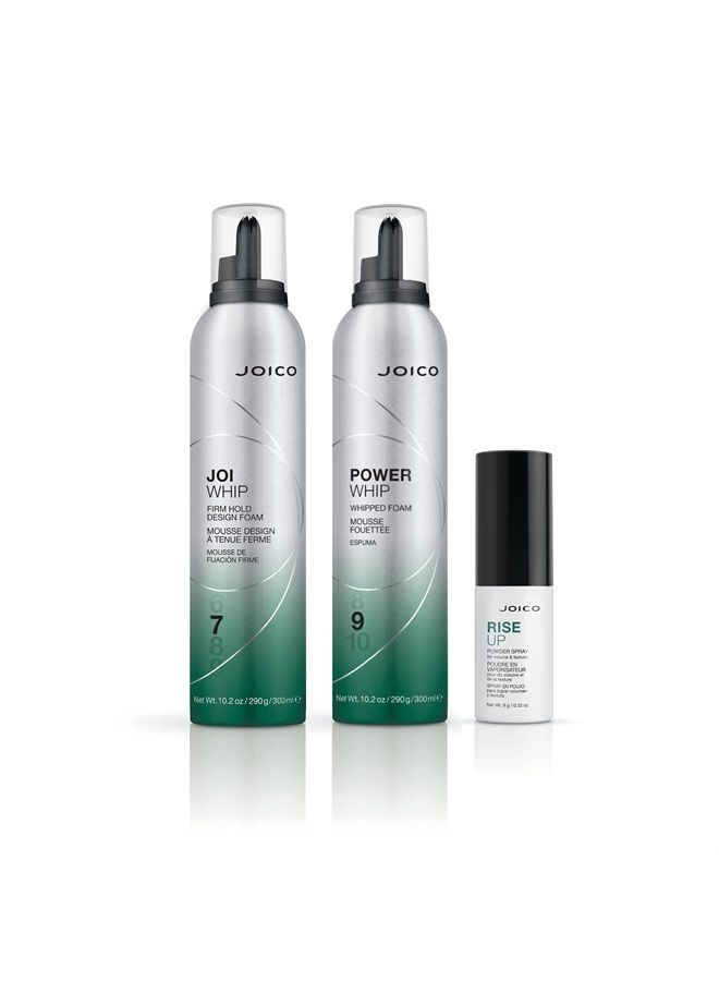 JoiWhip Firm Hold Designing Foam | For Most Hair Types | Add Volume & Body | Boost Shine | Control Frizz & Flyaways | Heat, Humidity, & Pollution Protection | Silicone & Paraben Free | 300mL