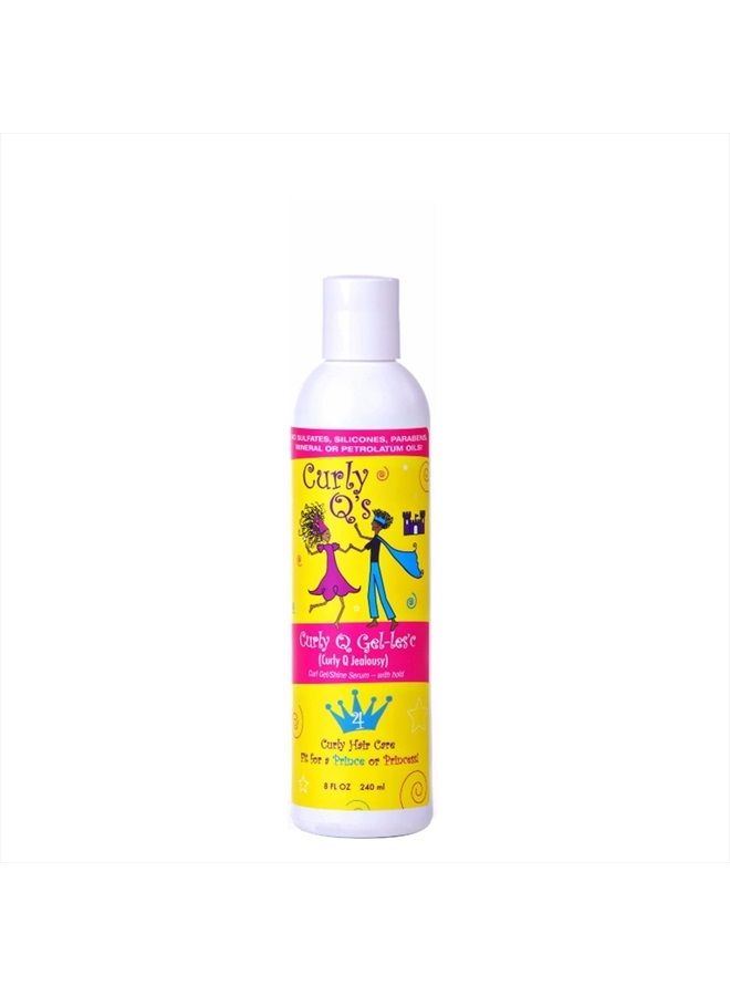 CURLS Curly Q's Gel-les'c Kids Hair Jelly - Curl Enhancing and Shine Promoting Styler - Perfect Frizz-Fighting Solution For All Curl Types and Textures - 8 Oz