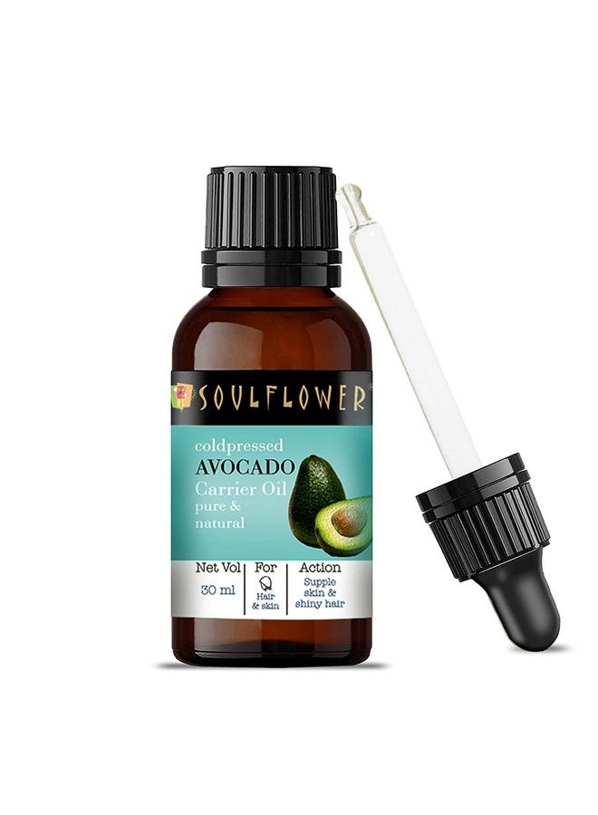 Avocado Hair Oil For Hair Growth Moisturizing Skin & Face Massage ; 100% Pure Natural And Coldpressed Medium Consistency Penetrates Deeply 30Ml