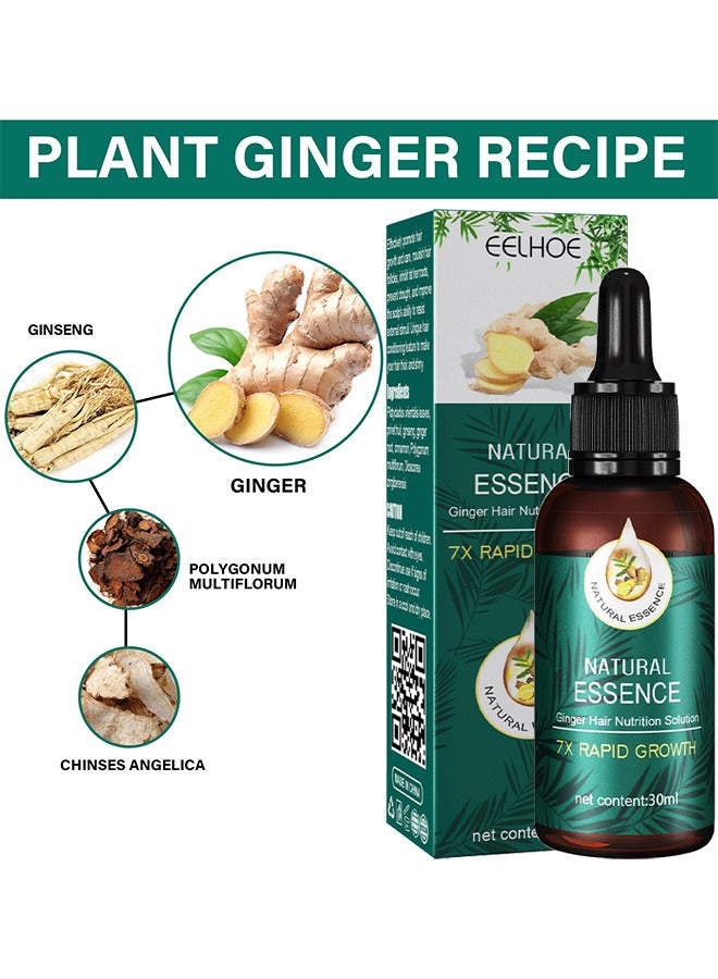 Natural Ginger Hair Nutrition Essence Oil, 7X Rapid Growth, Natural Hair Regrōwth Serum For Women And Men, Anti-Frizz Hair Serum, Light And Non-Greasy, Hair Serum Organic Hair Longer Fuller 30ML