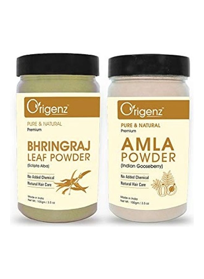 Pack of 2 Premium Amla Bhringraj Powder for Healthy Hair Multicolour 100grams