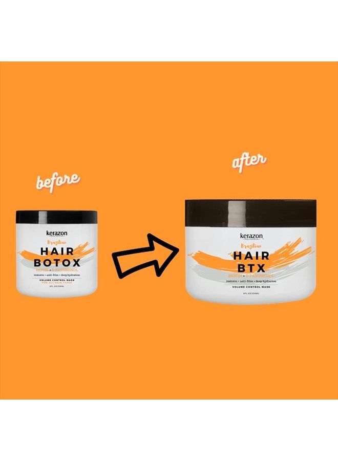 KERAZON Hair Botox Treatment 8oz/236ml provides smoothing, deep hydration, nutrition, shine, softness, volume control and hair smoothness. Formaldehyde Free. Packaging may vary.