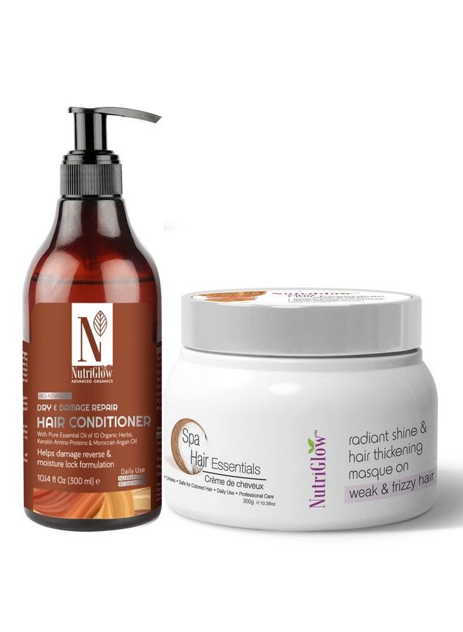 Combo Pack Of 2 Hair Spa Weak & Frizzy (300Gm) And Hair Conditioner (300Ml) For Dandruff;Silky Hair;All Hair Type