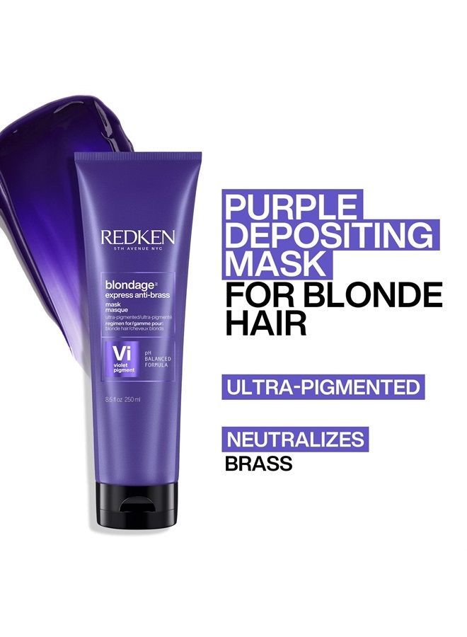 Redken Color Extend Blondage Express Anti-Brass Mask For Blonde & Highlighted Hair | Ultra-Pigmented Purple Hair Toner