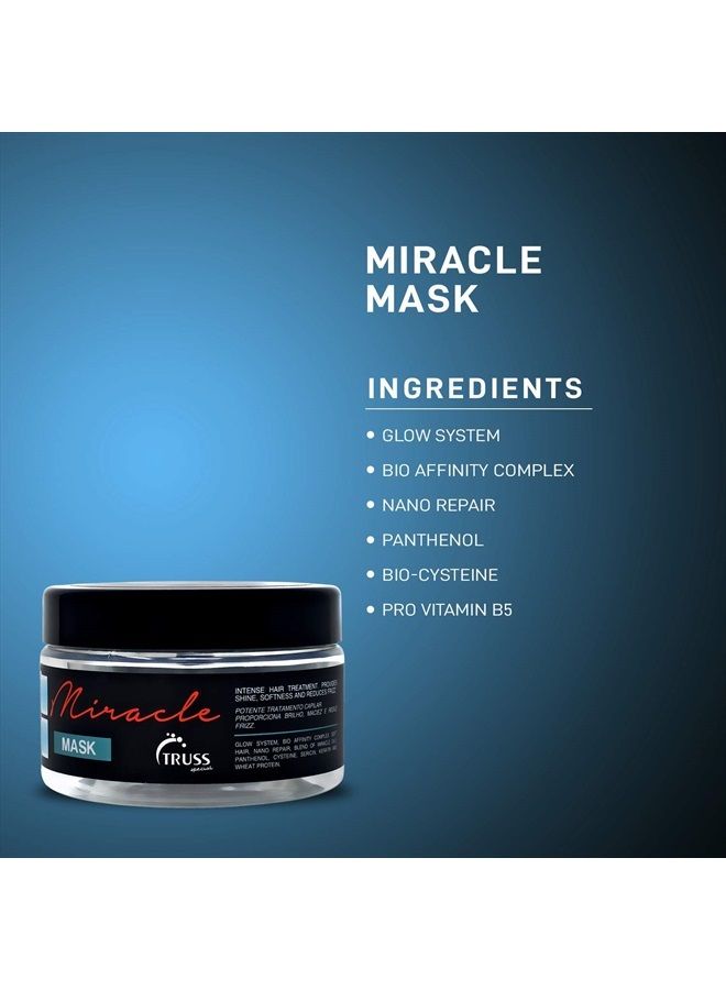 Professional Miracle Mask - Intensive Moisture; Protein Infused; Keratin Conditioning Hair Mask - Repair Conditioner; Reconstructor; Detangler; Anti-Frizz; Repairs Dry; Damaged Hair