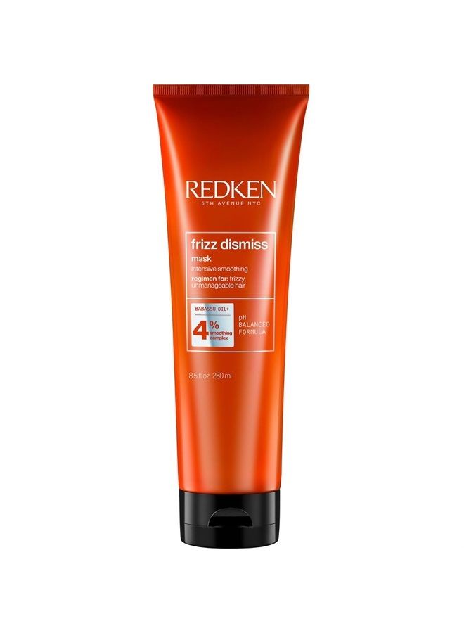 Redken Frizz Dismiss Mask Intense Smoothing Treatment | For Unruly Hair | Ultra Hydrating Smoothing Hair Mask | Sulfate Free | 8.5 Fl Oz (Pack of 1)