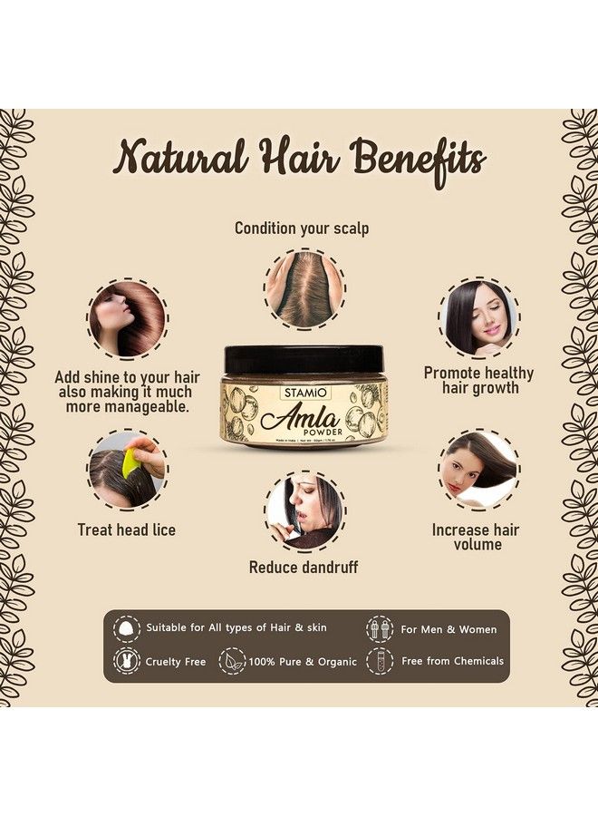 Amla Reetha Shikakai Bhringraj Powder Combo For Hair Pack Wash Mask Diy ; Seedless Indian Gooseberry ; Pure Aritha ; Acacia Concinna ; Eclipta Alba ; Natural Cleanser ; In Jar 200 Gm (50Gm X 4)