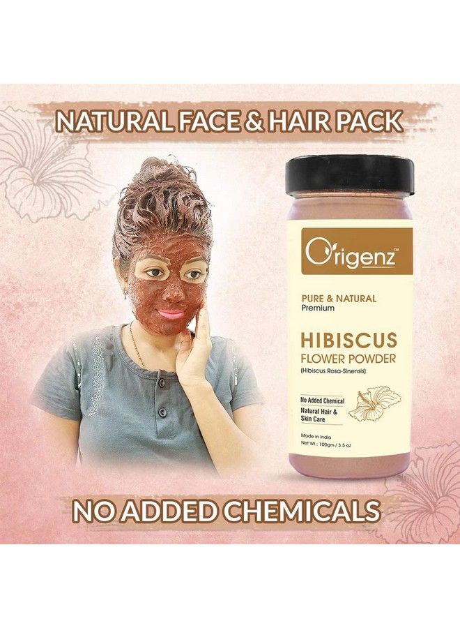 Pure Hibiscus Powder For Hair Care Skin Cleansing Conditioning Mask Face Pack Scrub Wash ; Rosasinensis ; 100Gm Pack Of 2