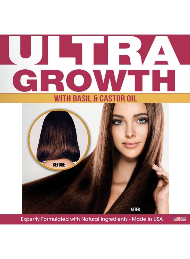 Ultra Growth Basil & Castor Hair Oil Leave In Conditioning Treatment 8 Oz. - Large Bottle