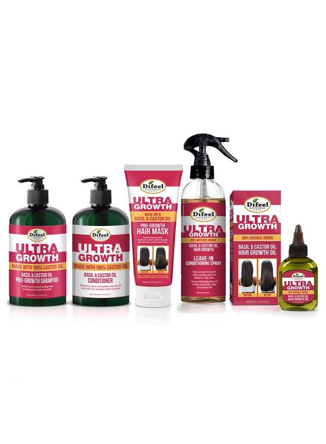 Ultra Growth Basil & Castor Oil Hair Growth Collection 5Pc Set