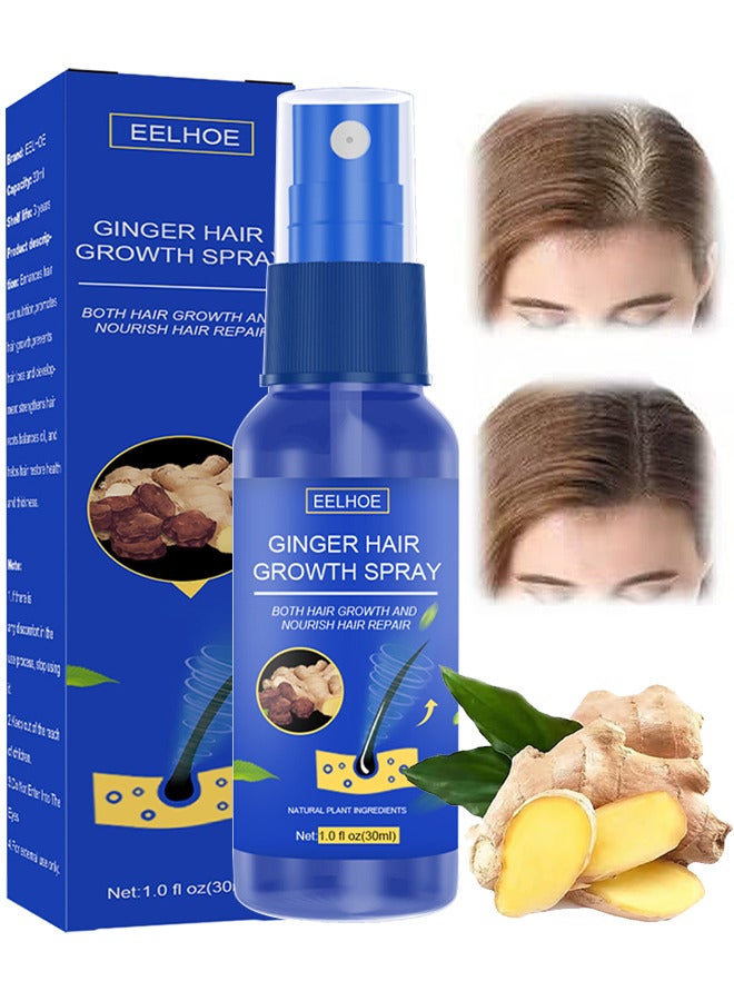 Ginger Hair Growth Spray, Regrowth Nourishing Ginger Spray, Ginger Spray For Hair Growth, Anti Hair Loss, Thinning, Balding, Repairs Hair, Use For Hair Loss and Hair Thinning Treatment Spray 30ML