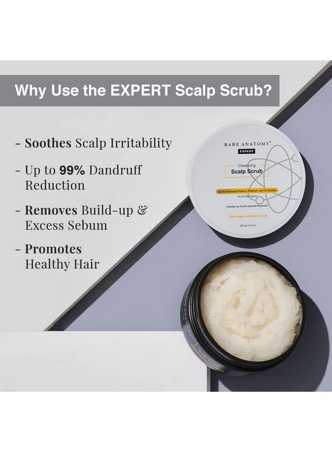 Scalp Scrub ; Up To 99% Dandruff Reduction ; Dandruff Remover ; Natural Ahas Coconut & Sugar ; Oily Scalp Exfoliator Hair Scrub ; Sulphate & Paraben Free ; For Women & Men ; 250G