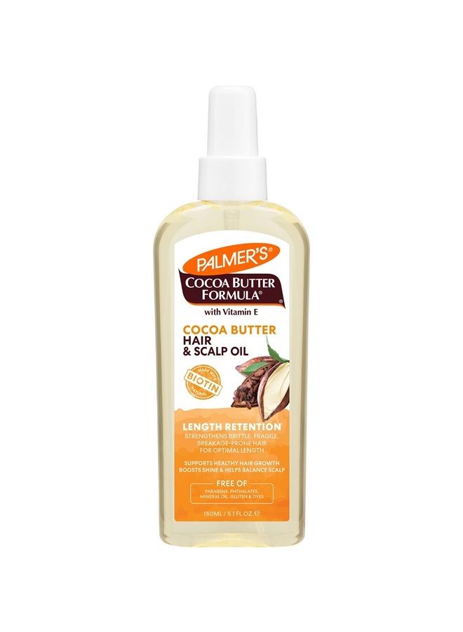 Cocoa Butter & Biotin Length Retention Hair and Scalp Oil, 5.1 Ounce