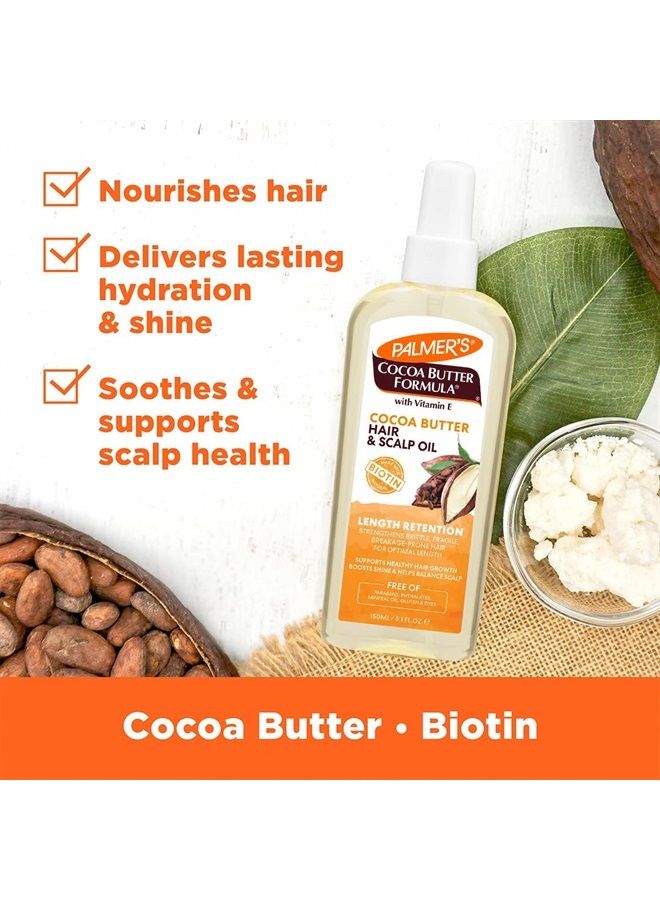 Cocoa Butter & Biotin Length Retention Hair and Scalp Oil, 5.1 Ounce