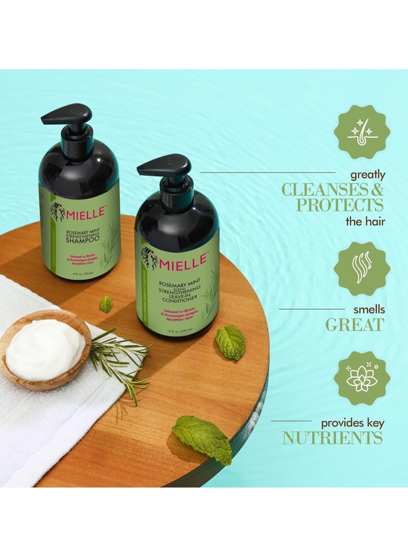 Organics Rosemary Mint Strengthening Set 2 Oils + Shampoo Infused With Biotin Cleanses And Helps Strengthen Weak And Brittle Hair 473ml