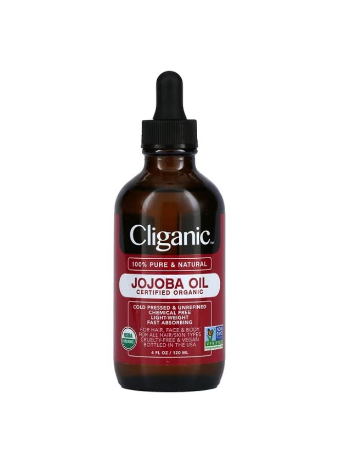 Cliganic, 100% Pure & Natural, Jojoba Oil, 4 fl oz (120 ml)