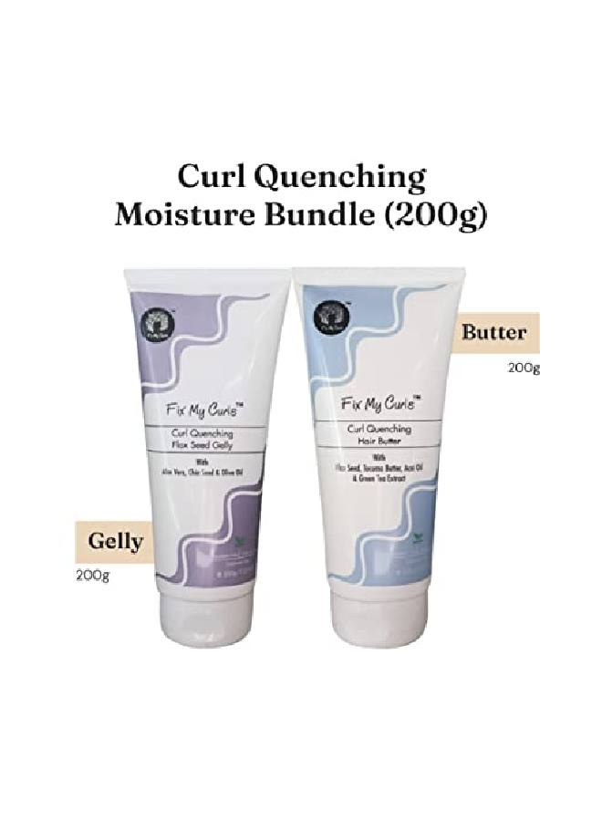 Curl Quenching Moisture Styling Bundle For Curly And Wavy Hair Cruelty Free & Vegan Moisture And Definition Frizz Control Solution Silicone Free Cg Friendly (200Gm Each)