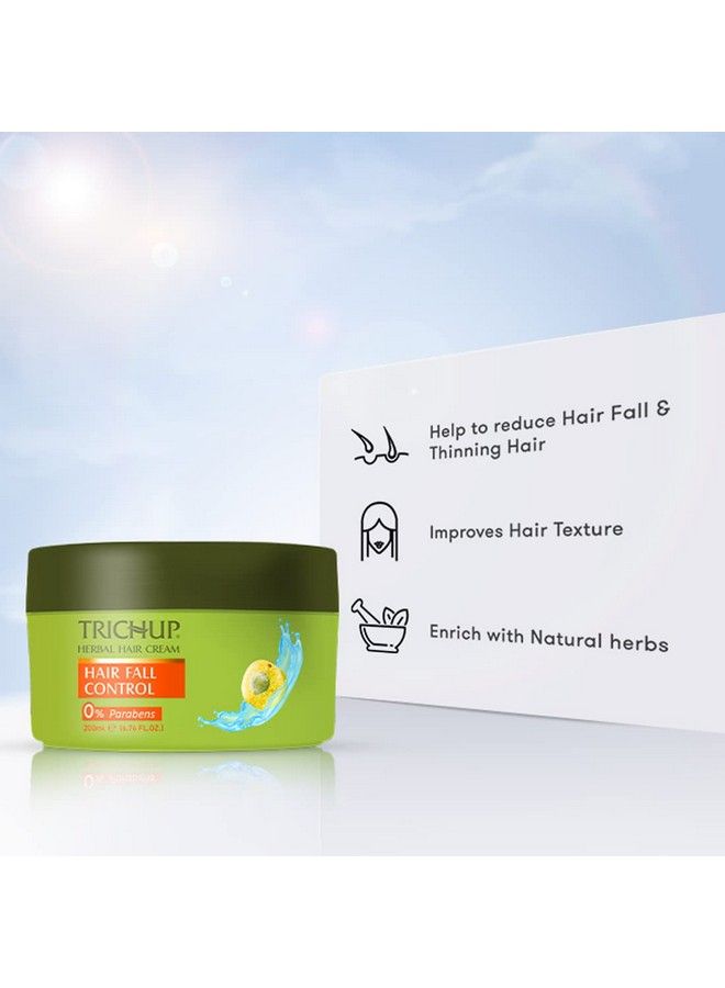 Hair Fall Control Herbal Hair Cream Enriched With Amla Licorice & Bhringaraj Repairs & Nourishes Damaged Hair (200Ml) (Pack Of 2)