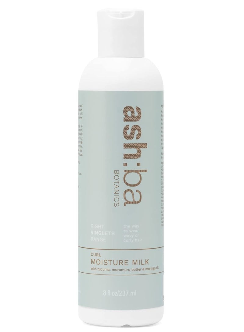 Ashba Botanics Curl Moisture Milk for Curly Wavy Hair leave in cream Deep Moisture for dry frizzy hair Silicone Free 237 ml