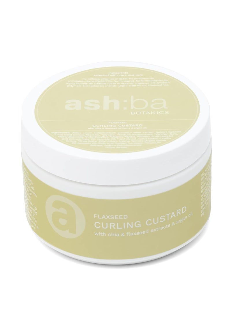 Ashba Botanics Flaxseed Curling Custard Natural Curly hair Gel for Curly Wavy Hair 200GM Excellent Hold Shine with Frizz Control