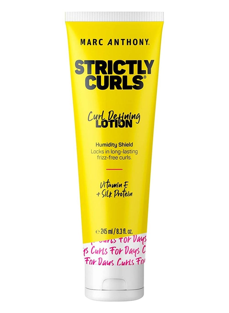 Marc Anthony Strictly Curls Curl Defining Styling Lotion, 8.3 Ounce Tube with Silk Protein and Vitamin E for Curl Definition