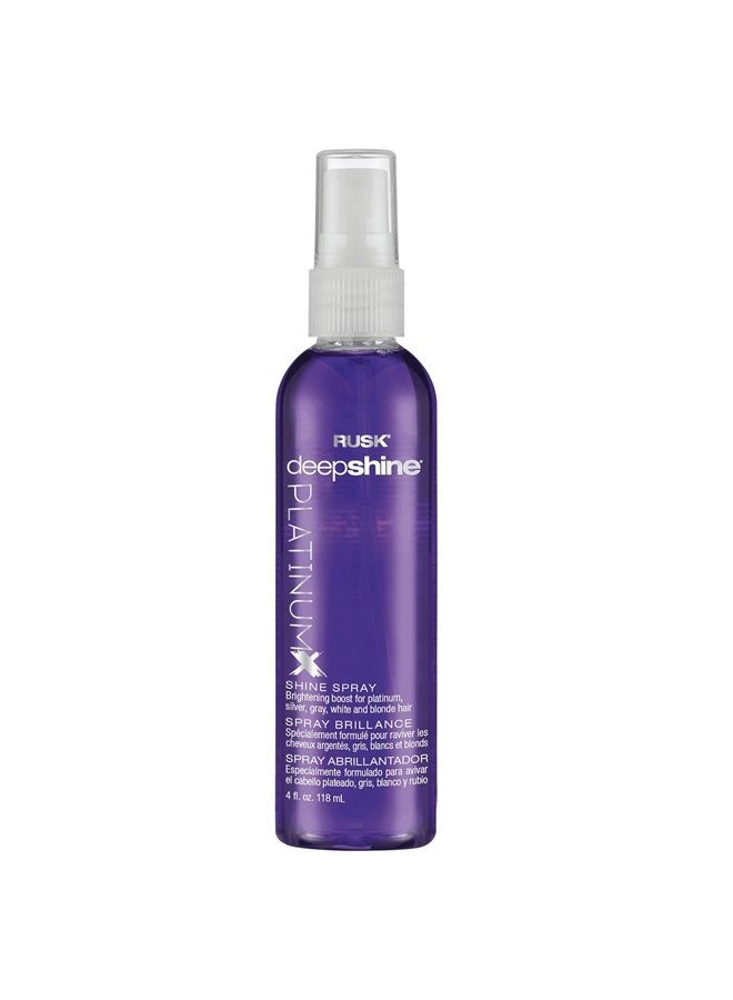 Deepshine PlatinumX Shine Spray, 4 Oz, Shine Spray Creates Luminous Shine and Pairs Well with Heat Styling for a Glossy Finish, Pairs Well With Heating Appliances