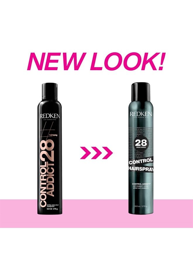 Redken Control Hairspray 28 | Extra High-Hold Hair Spray | Flake-Free, Quick-Drying Finish | Long-Lasting Frizz Protection | Humidity Resistance | 24 Hour Style Control | For All Hair Types | 10.5 Oz