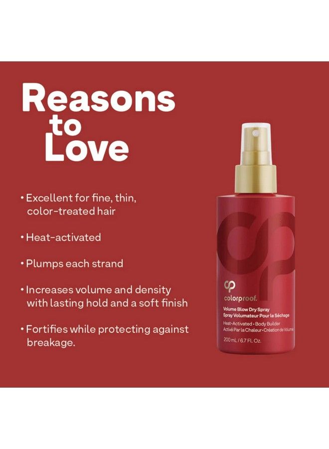 Volume Blow Dry Spray 6.7Oz For Fine Colortreated Hair Lightweight Volumizing Spray Sulfatefree Vegan