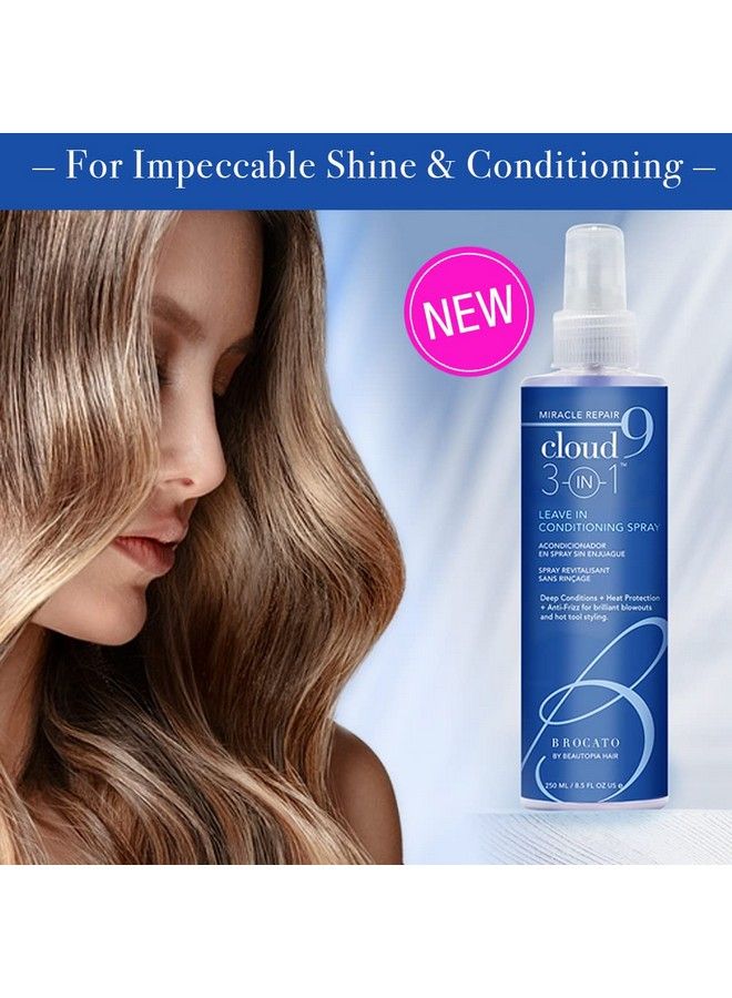 Cloud 9 Miracle Repair 3In1 Heat Protectant And Leavein Conditioning Spray 8.5 Oz | For Brilliant Blowouts And Antifrizz Hair | Restore Shine And Strengthening For All Hair Types