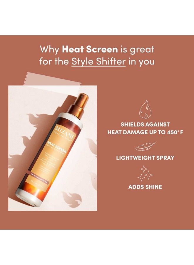 Style Shifter Society Heat Screen Heat Protectant Spray | Antifrizz | Shiny Finish | For Textured Curly And Coily Hair | 8.5 Fl. Oz