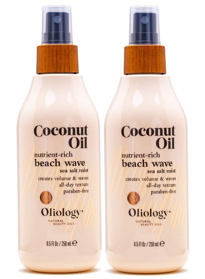 Coconut Oil Beach Wave Sea Salt Mist Spray Light Mist Gives Hair Soft Beachy Waves Without Stiffness | Creates Volume | Long Lasting | Made In Usa Cruelty Free & Paraben Free (8Oz/2 Pack)