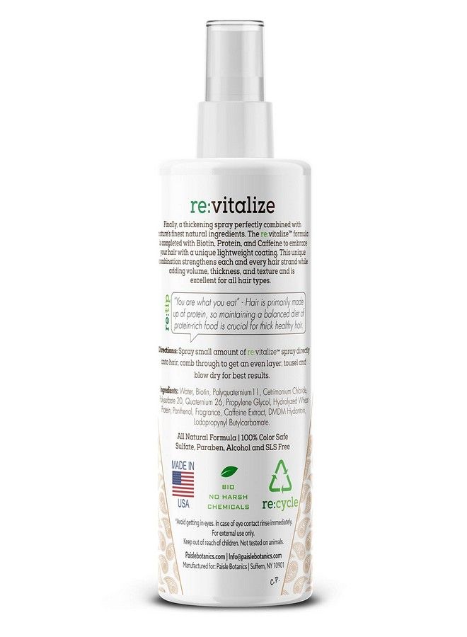 Biotin Volumizing Spray For Hair Thickening Spray Natural Biotin Spray For Hair Thickener For Fine Hair Texture Spray For Hair Volumizer For Fine Hair Hair Growth Products (Re:Vitalize Spray)