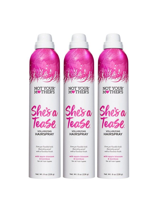 She A Tease Hairspray (3Pack) 8 Oz Volumizing Hairspray Firm Yet Flexible Hold Instantly Volumizes