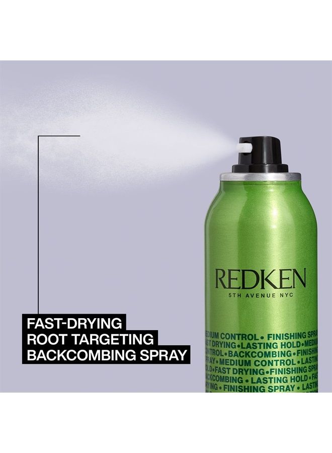 Redken Quick Tease 15 Backcombing Finishing Spray, For All Hair Types, Enhances Texture & Volume, Maximum Control, 5.3 Oz