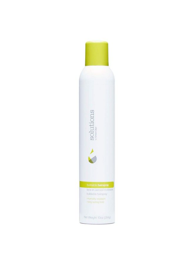 Solutions Buildable Hairspray 10Oz | Protects Against Humidity | Provides Longlasting Hold & Shine | For All Hair Types