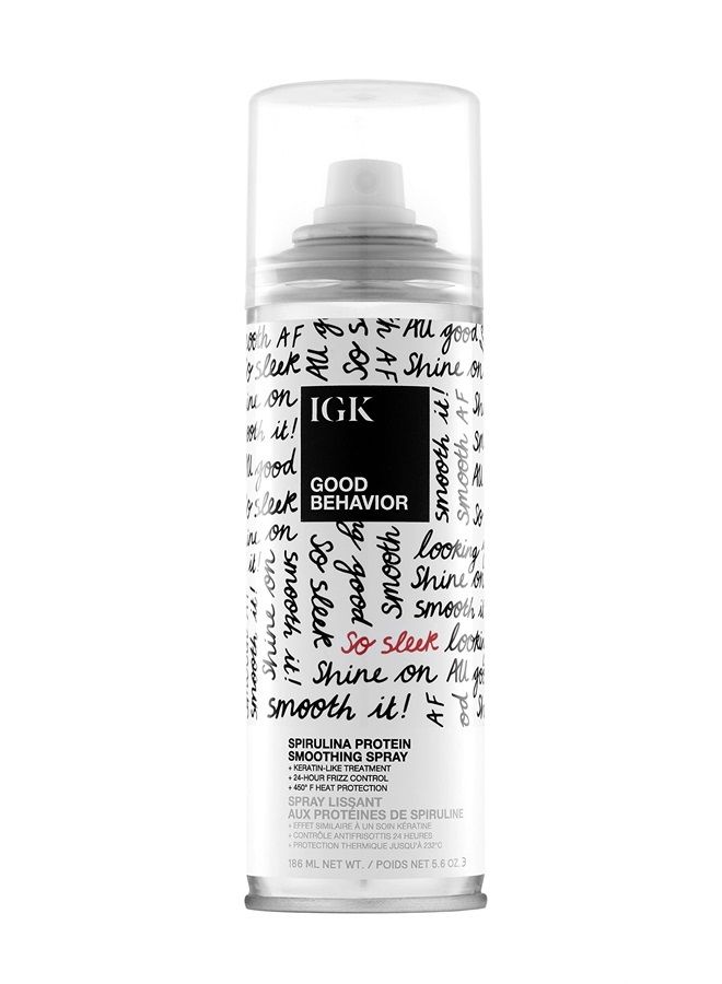 GOOD BEHAVIOR Spirulina Protein Smoothing Spray | Keratin Like Treatment + Frizz Control + Heat Protectant | Vegan + Cruelty Free | 5.6 Oz