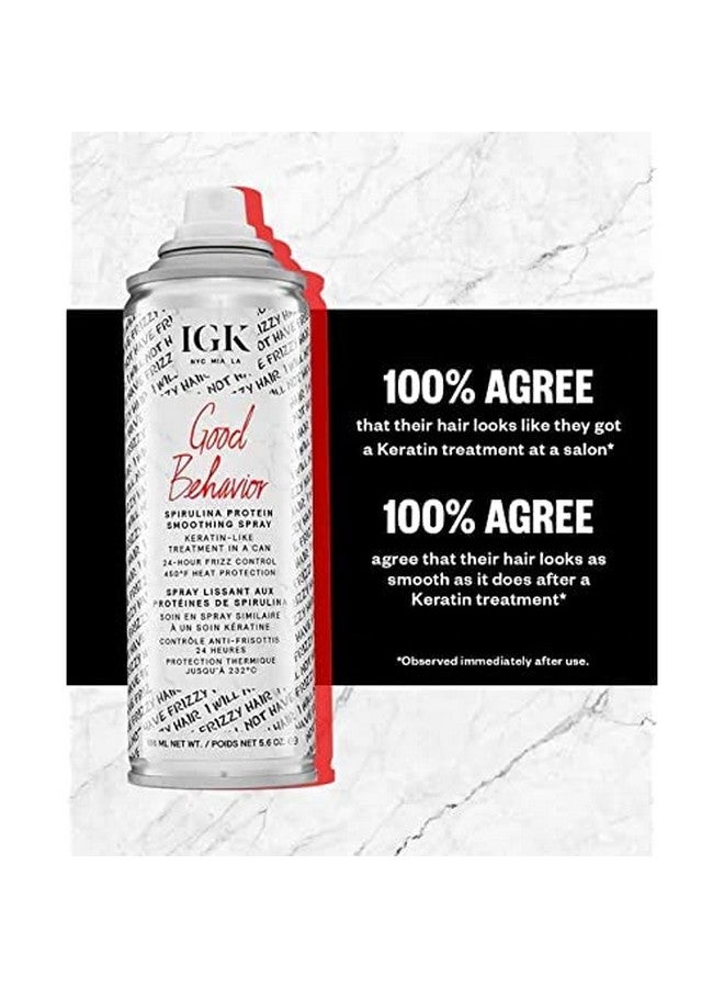 Gk Good Behavior Spirulina Protein Smoothing Spray Travel ; Keratin Like Treatment + Frizz Control + Heat Protectant ; Vegan + Cruelty Free ; 2.4 Oz