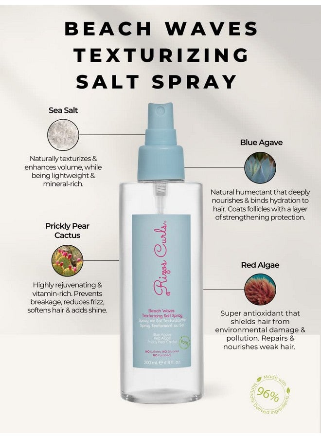 Izos Curls Beach Waves Texturizing Salt Spray (6.8Fl Oz) ; Curl Defining Light Hold Styling Mist ; For Added Texture & Volume