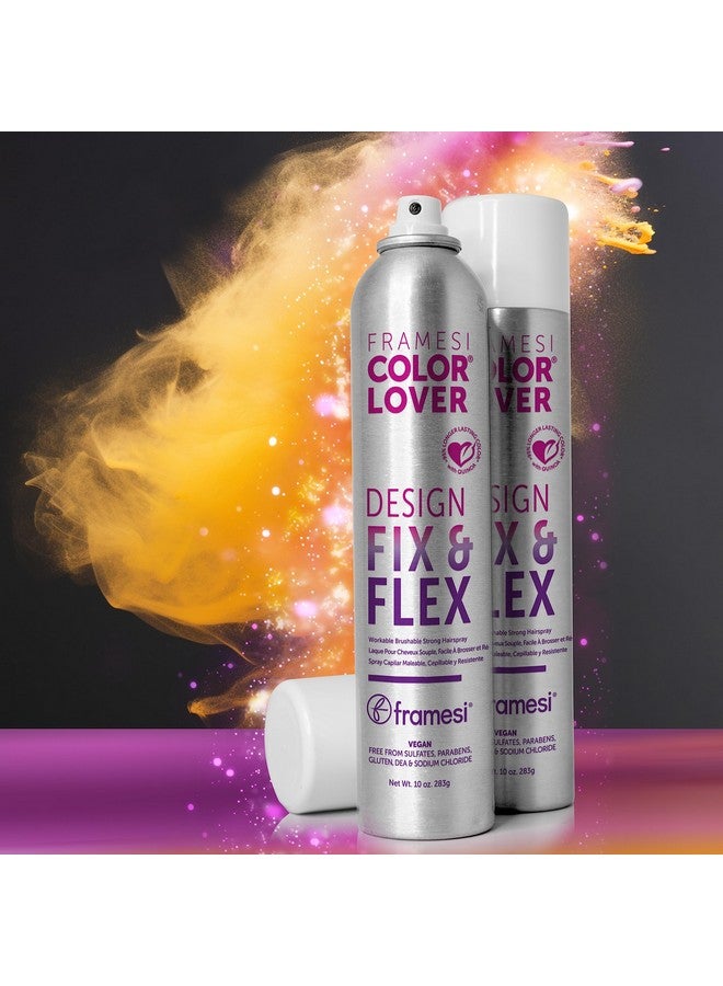 Ramesi Color Lover Design Fix & Flex Strong Hold Hairspray 10 Oz Workable And Brushable Hair Spray