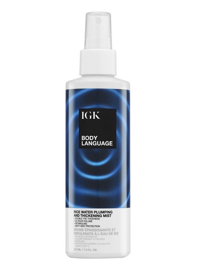 Body Language Rice Water Plumpkin & Thickening Mist ; Weightless Primer Detangles + Hydrates ; Vegan + Cruelty Free ; 7.0 Oz