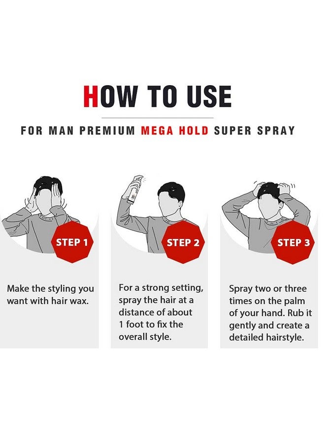 Premium Mega Hold Super Spray 8.45Fl Oz Extra Strong Hold Dryness Prevention Allnatural Ingredients