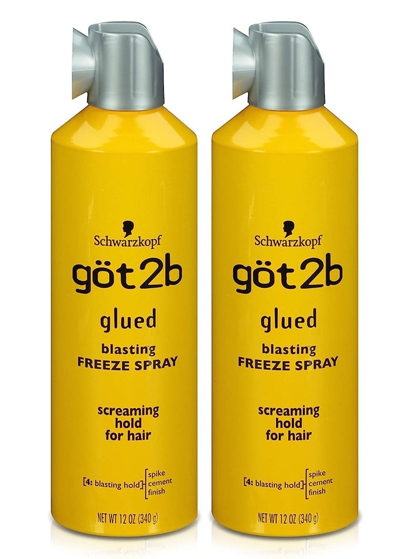 Got2b Glued Blasting Freeze Hairspray, 12 oz, Pack of 2