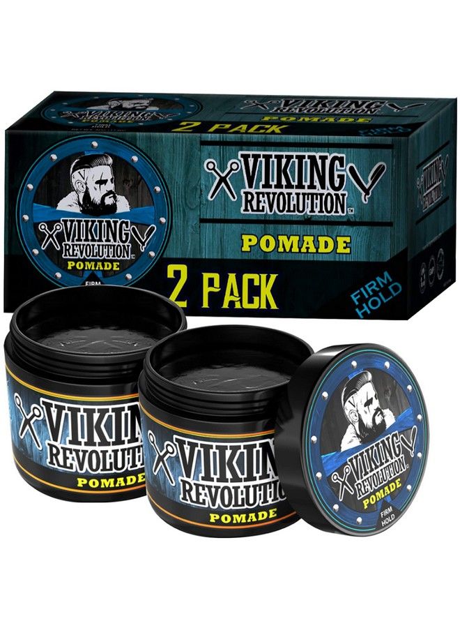 Pomade For Men 4Oz  Firm Strong Hold & High Shine For Classic Styling  Water Based & Easy To Wash Out (2 Pack)