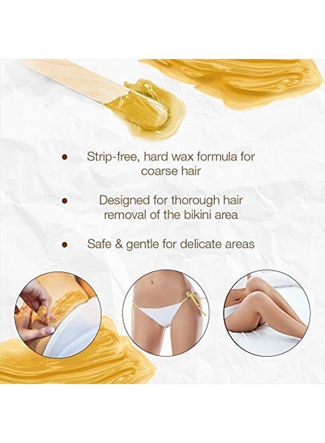 Brazilian Body Hard Wax, Smooth and Soft Bikini, Non-Strip, Suitable for Sensitive Skin, 14 oz, 1-pc