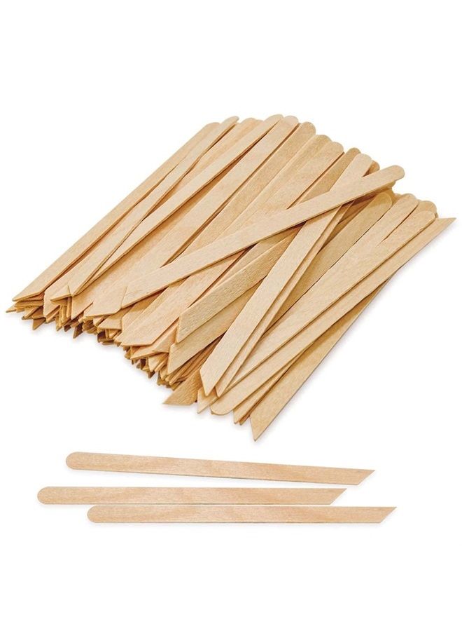 Wooden Wax Sticks - Body Eyebrow, Lip, Nose Small Waxing Applicator Sticks for Hair Removal and Smooth Skin Professional Spa - 2 in 1 (pointed and slanted) (Pack of 100)