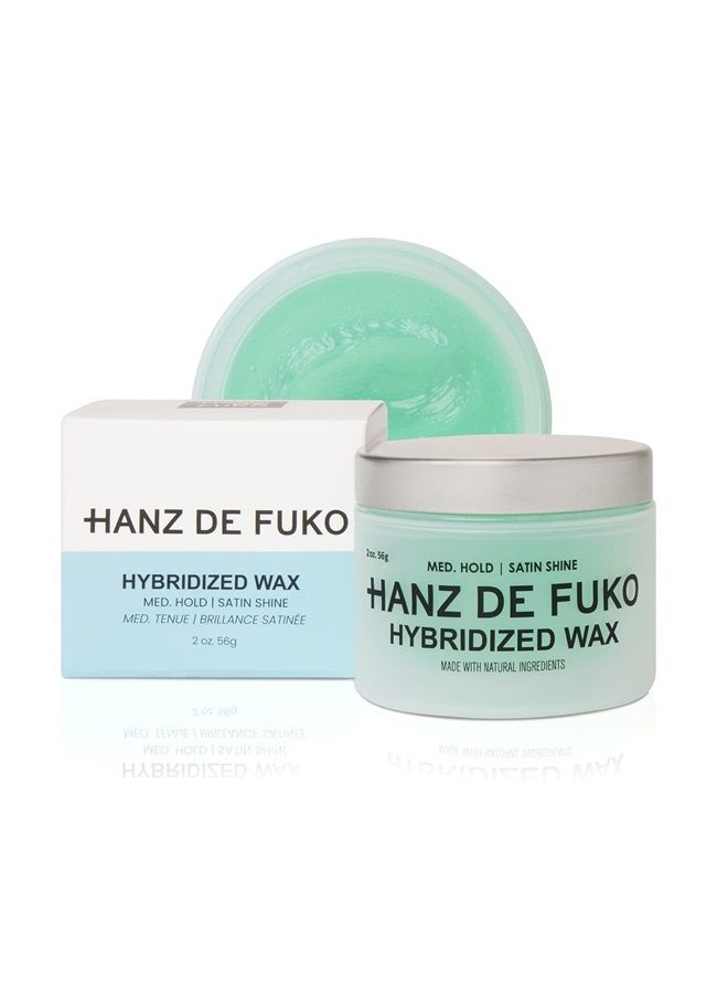 Hybridized Wax – Premium Men's Styling Wax – Medium Hold, Satin Shine – Paraben Free – Certified Organic Ingredients, 2 oz.