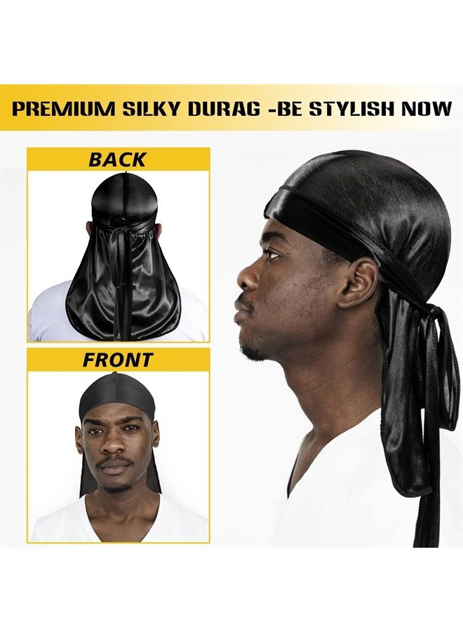 Natural Wave Pomade for Men Strong Hold, Easy Wash 360 Wave Training Hair Cream, Waves Grease for Men Promotes Layered Waves, Moisture, Control and Silky Shine (Wave Pomade+Wave Brushes*2+ Silky Durag