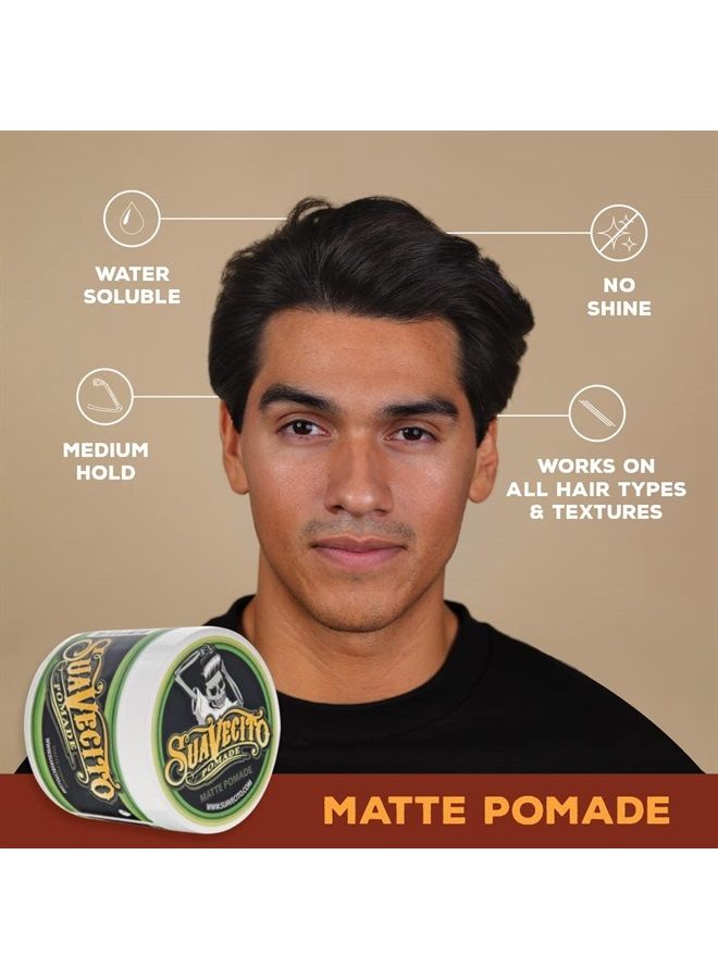 Pomade Matte (Shine-Free) Formula 32 oz, 1 Pack - Medium Hold Hair Pomade For Men - Low Shine Matte Hair Paste For Natural Texture Hairstyles